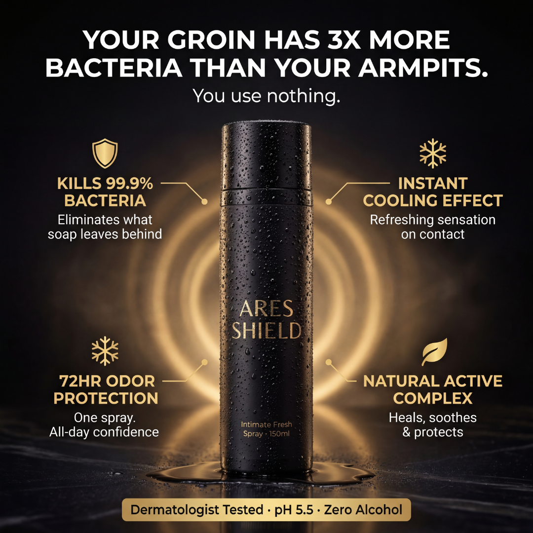 ARES Shield - بخاخ حماية حميمية مضاد للبكتيريا للرجال