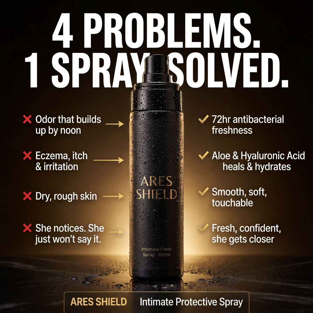 ARES Shield - بخاخ حماية حميمية مضاد للبكتيريا للرجال