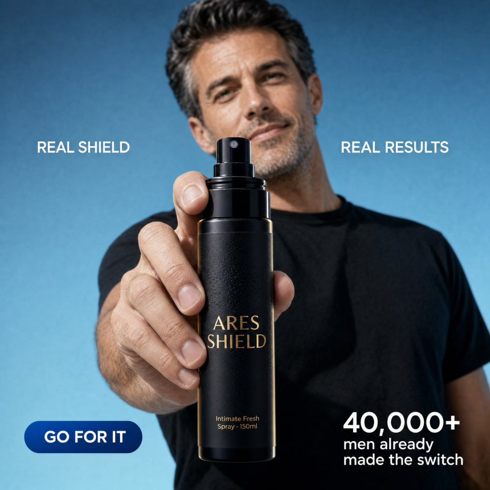 ARES Shield - بخاخ حماية حميمية مضاد للبكتيريا للرجال