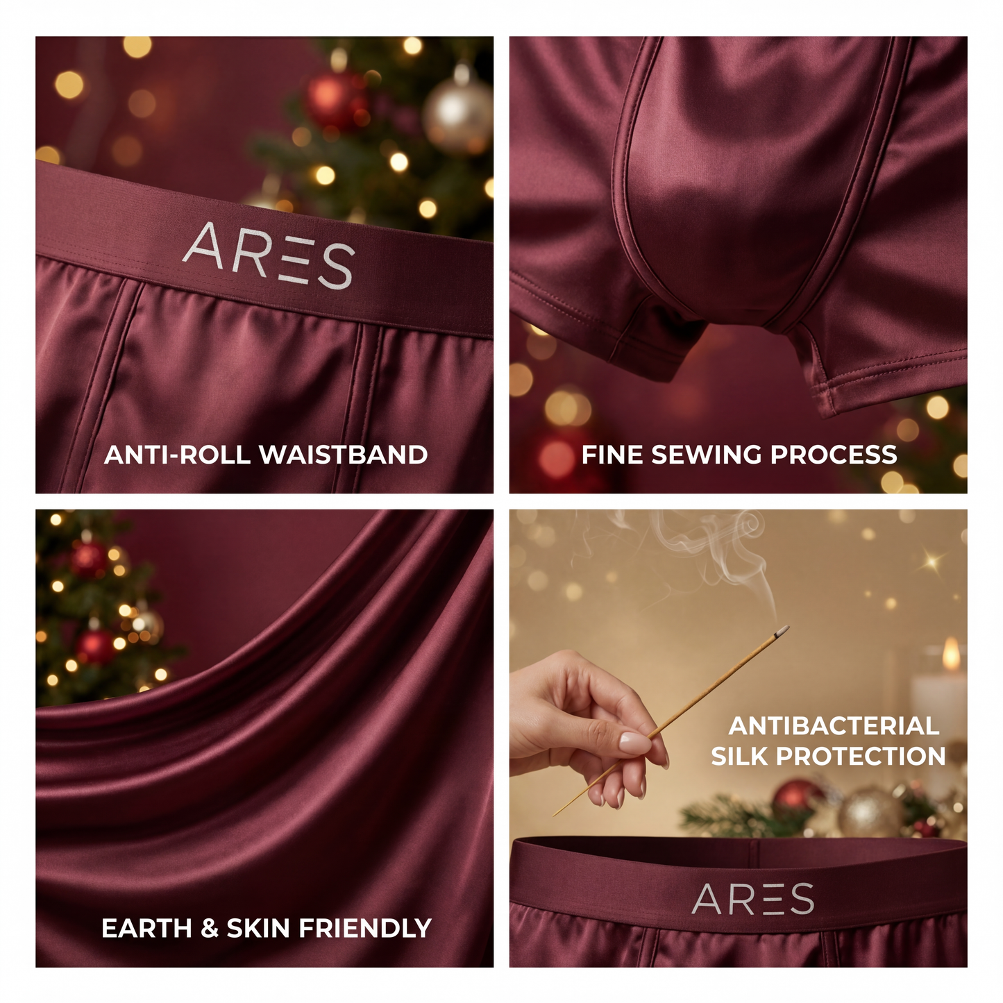 سراويل بوكسر حرير فاخرة | راحة طوال اليوم لون خمري (جديد)