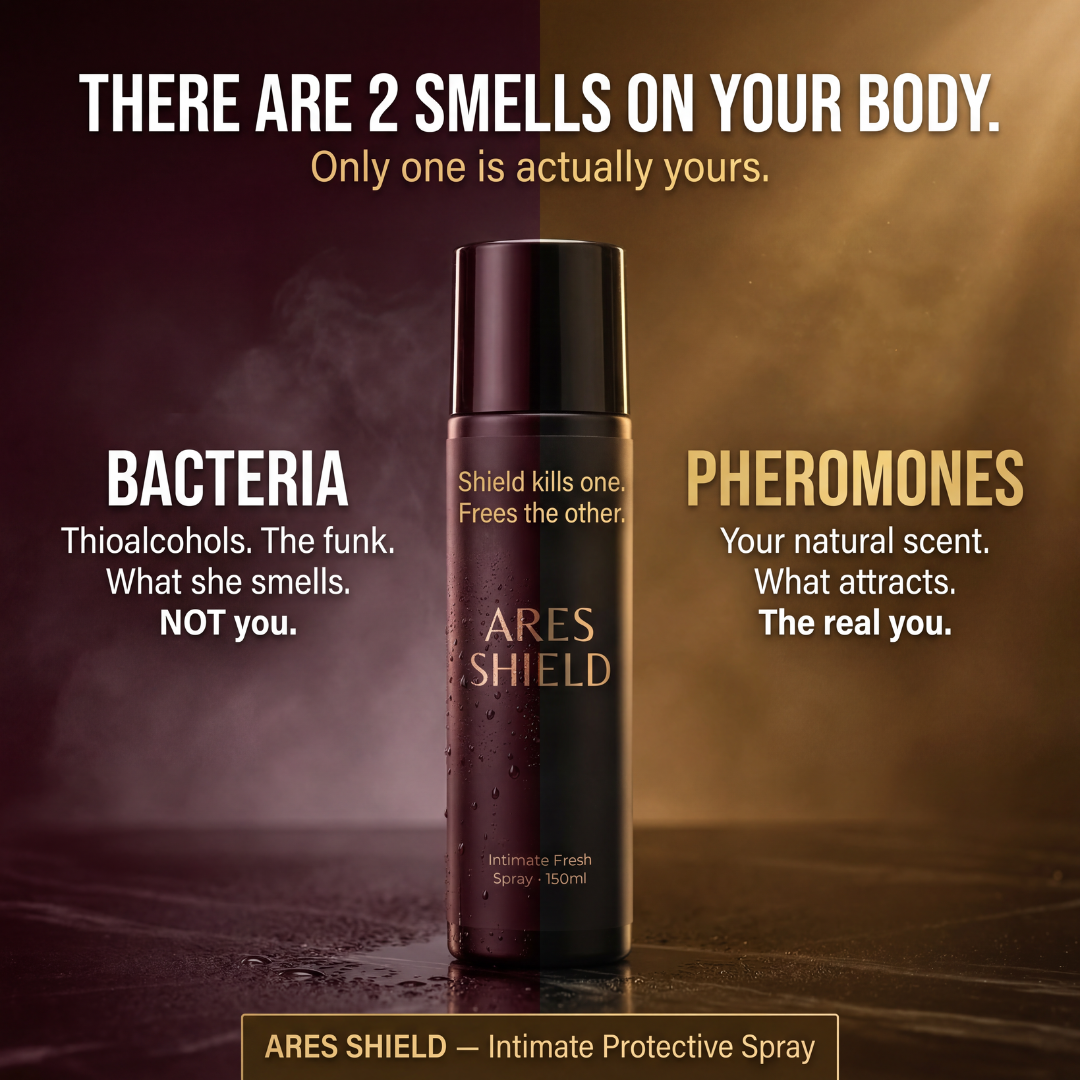 ARES Shield - بخاخ حماية حميمية مضاد للبكتيريا للرجال