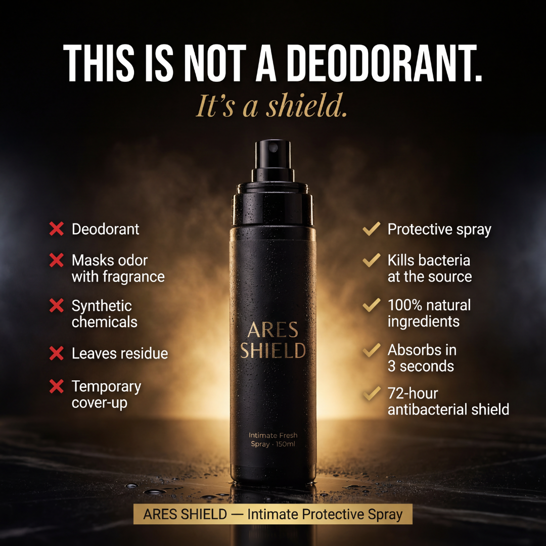 ARES Shield - بخاخ حماية حميمية مضاد للبكتيريا للرجال